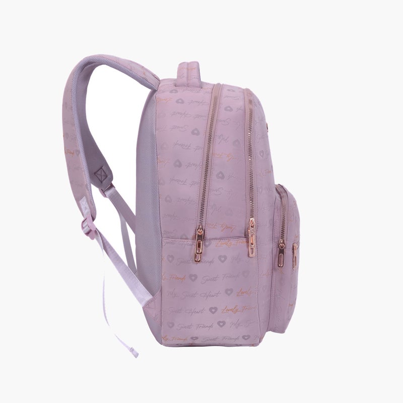 PAUSE Printed Backpack in Light Pink for Girls - Image 3